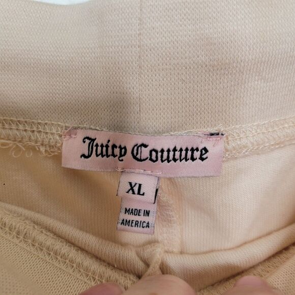 Juicy Couture Size XL Cream Terry Cloth Drawstring Elastic Waistband Joggers - Picture 4 of 7